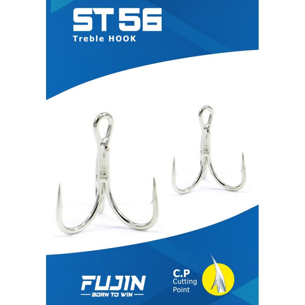 Fujin ST56 Üçlü Maket Balık İğnesi Nickel No:4
