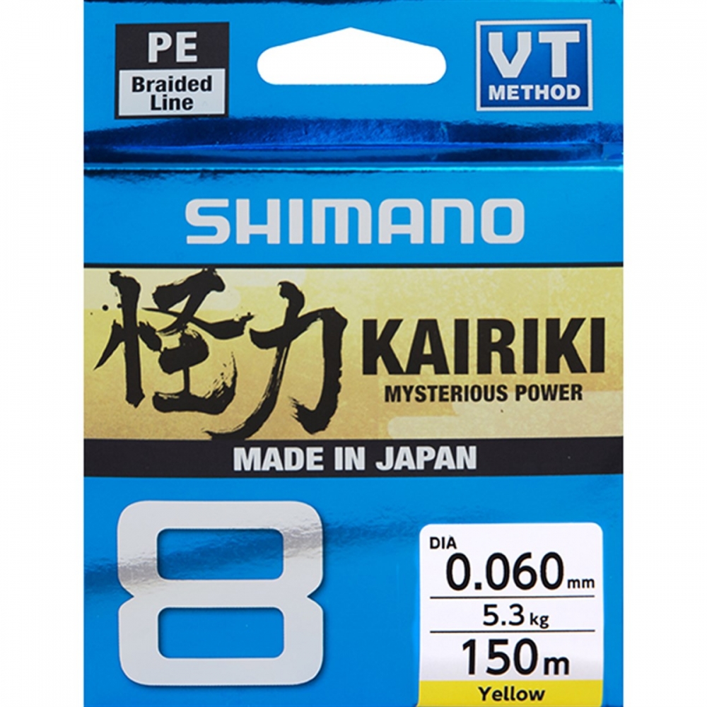 Shimano Kairiki 8 150m Yellow 0.130mm/8.2kg Yellow 0.130mm/8.2kg