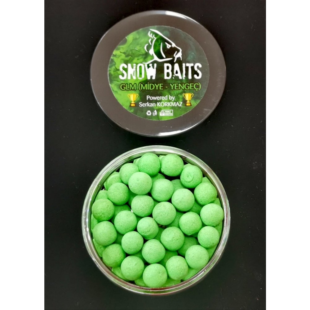Snow Baits GLM (Midye&Yengeç) 12mm Pop Up Yüzen Yem Floura Yeşil
