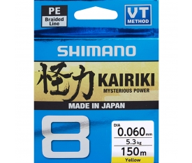 Shimano Kairiki 8 150m Yellow 0.160mm/10.3kg Yellow 0.160mm/10.3kg