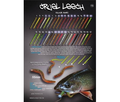 Crazy Fish Cruel Leech 55MM Color:3