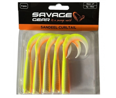 Savage Gear LB Sandeel Curltail 7cm Lemon Back 6 Adet