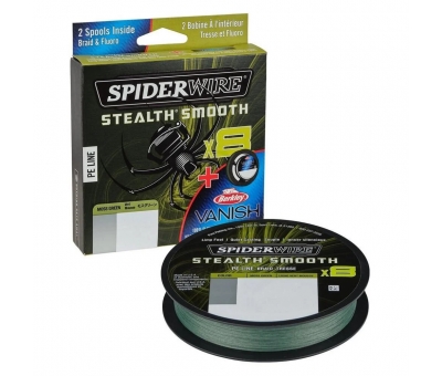 Spider Wire 8 Braid & Fluorocarbon Duo Spool System 150 & 50m Moss Green/Clear 0.13 & 0.40mm
